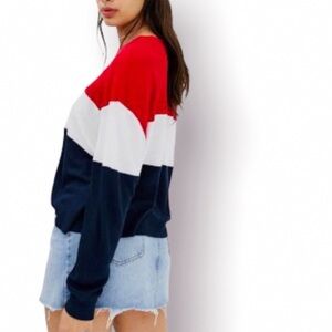 Colorblock Long Sleeve Top - Red, White, and Blue